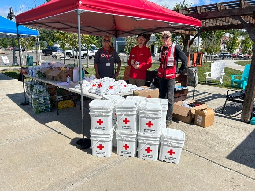 Volunteers working in CT after severe flooding
